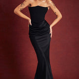 Sexy Backless Cinched Waist Maxi Dress