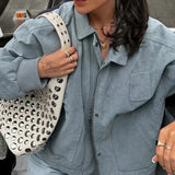 Blue Zip Lapel Jacket