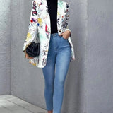 Graffiti Print Vintage Blazer