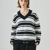 Loose Fit V Neck Knit Sweater