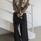 Loose Fit Letter Embroidery Sweater