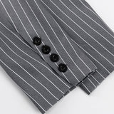Fashion Striped Suit Blazer Two Piece Set