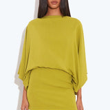 Chic Back Deep V Cowl Neck Loose Mini Dress