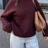Plain Ribbed Long Sleeve Sweater