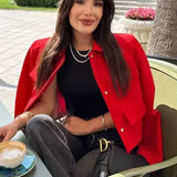 Chic Long Sleeve Cropped Blazer