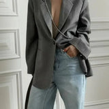 Striped Flare Cuff Blazer