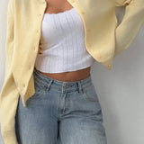 Plain Knit Long Sleeve Cardigan