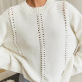 Casual Lace Knit Pullover Sweater