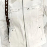 Rivet Lapel Safari Crop Jacke
