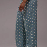 Polka Dot Casual Mid Waist Wide Pants