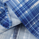 British Plaid Ruffled V Neck Puff Sleeve Blouse