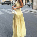 Polka Dot Patchwork Maxi Dress
