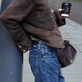 Single-Breasted Suede Jacket