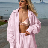 Chic Casual Versatile Cardigan Shorts Two Piece Set