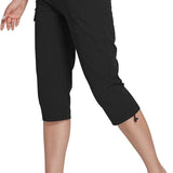 Hiking Cargo Capri Pants with Zipper Pockets Casual Lightweight Quick Dry Water Resistant