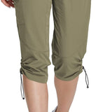 Hiking Cargo Capri Pants with Zipper Pockets Casual Lightweight Quick Dry Water Resistant