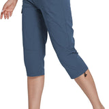 Hiking Cargo Capri Pants with Zipper Pockets Casual Lightweight Quick Dry Water Resistant