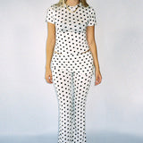 Polka Dot Round Neck Two Pieces Set