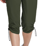 Hiking Cargo Capri Pants with Zipper Pockets Casual Lightweight Quick Dry Water Resistant