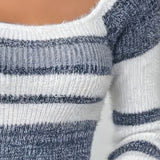 Casual Stripe Color Block Sweater