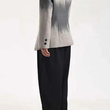 Irregular Button Woolen Blazer