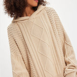 Vintage Casual Hooded Knit Sweater