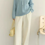 Drawstring Hooded Knit Sweater