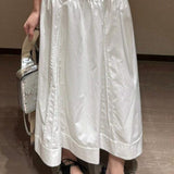Sweet High Waist Unique Youthful White Maxi Skirt