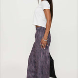 Colorblock Striped Wide-Leg Relaxed Pants