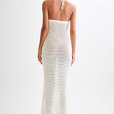 Beverly Floral Appliqué Crochet Maxi Dress