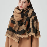 Thick Loop Knit Leopard Pattern Scarf