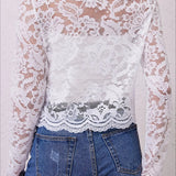 Lace See-Through Long Sleeve Cardigan