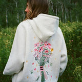 Loose Embroidered Pullover Hoodie