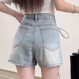 High Waist Denim Skort A Line Bodycon Mini Skirt