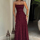 Sexy Backless Chiffon Maxi Dress