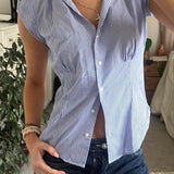 Versatile Red White Plaid Blouse