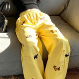 Street Style Embroidered Baggy Pants