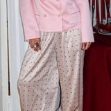 Polka Dot Satin Loose Pants
