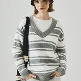 Loose Fit V Neck Knit Sweater