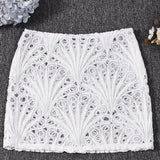 Elastic Waist Sheer Panel Cutout Bodycon Skirt