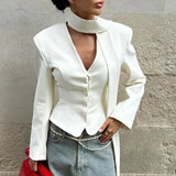 Elegant V-Neck Office Blazer