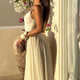 Spaghetti Strap Mesh Maxi Dress