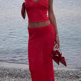 Sexy Off Shoulder Cami Maxi Skirt Set