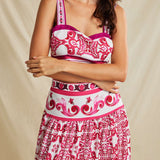 Ethnic Print Cami Top And Skirt Set