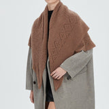 Solid Color Lace Knit Square Scarf