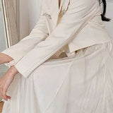 Crystal Decor Notched Cropped Blazer