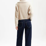 Short Cable Knit Pullover Sweater
