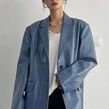 PU Leather Oversized Casual Blazer