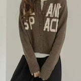 Loose Fit Letter Embroidery Sweater