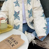 Long Sleeve Button Embroidered Cropped Jacket